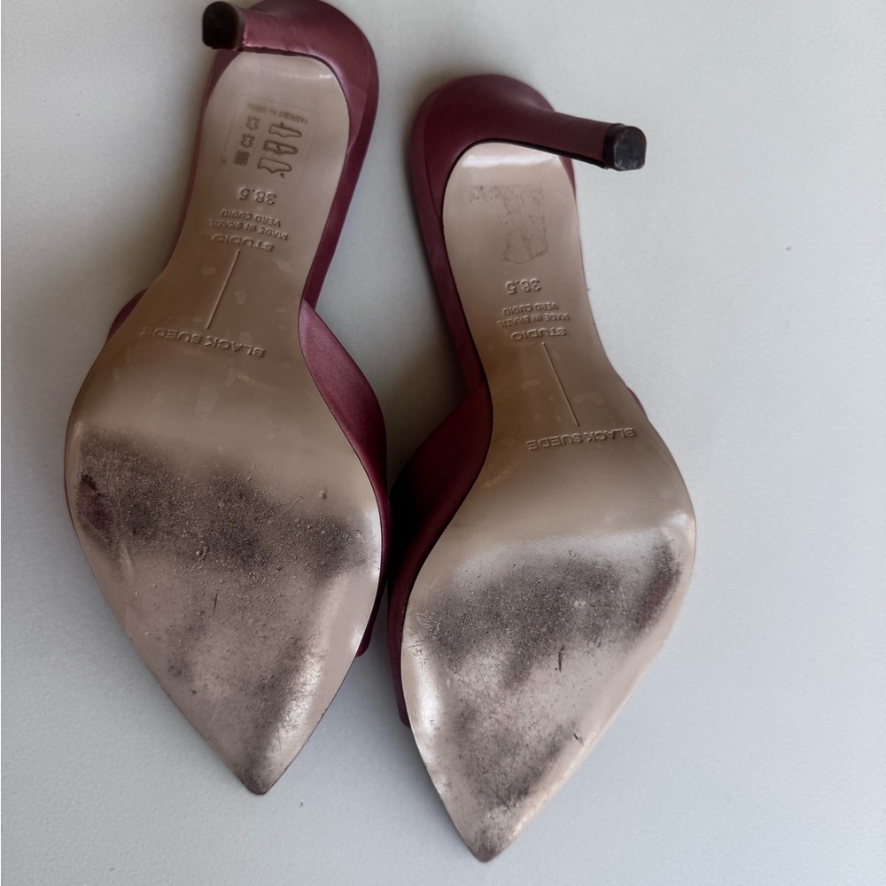 Black Suede Studio Dusty Rose/Pink Mules 8.5 - Picture 6 of 7